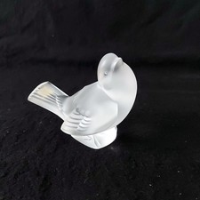Lalique France Bird Figurine Frosted Crystal