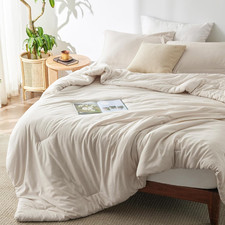 King Size Comforter Set - Beige King Comforter Set, Soft Bedding for All Seasons