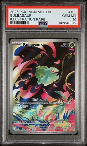 2025 POKEMON MEG EN-MEGA EVOLUTION ILLUSTRATION RARE #133 BULBASAUR PSA 10