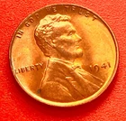 1941-P Lincoln Wheat Cent Penny GEM RED BU From an Original Bank Roll