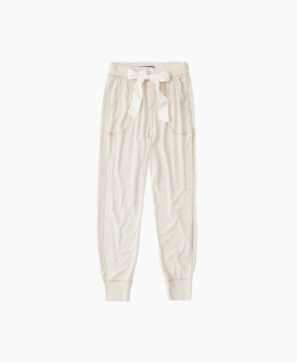 Abercrombie Fitch S Women s Ivory Sweatpants Lounge Comfy Rib