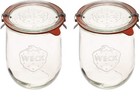 Weck 745 Tulip Large 1 Liter clear glass storage Jar w lid ( 2 Pack )