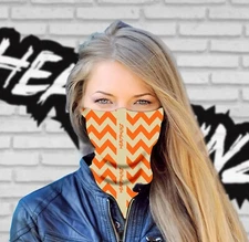 FACE MASK / BANDANA - SAFARI ZIG ZAG Orange Cream - (Gym, Fishing, Camping)