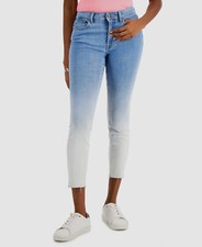  90 Tommy Hilfiger Women's Blue Dip Dye Stretch Skinny Denim Jeans Pants Size 16