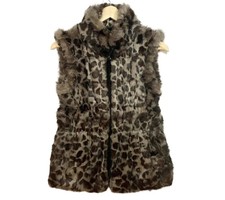Jocelyn Rerversible Wool Leopard Fur Vest Nwot