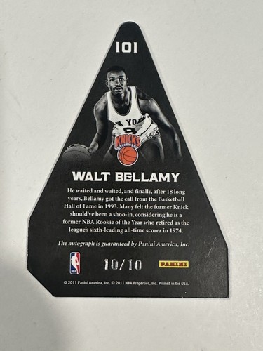 2011-12 Panini Preferred Crown Royale Silver Die-Cut Walt Bellamy #101 auto/10 - Picture 6 of 8