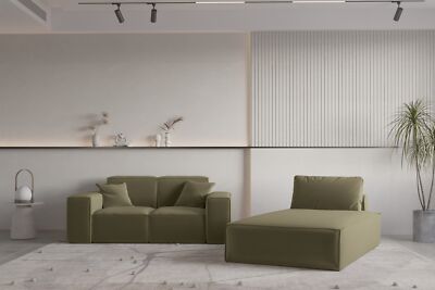 Sofa Set 2-teilig Sezlong und Sofa 2-Sitzer CELES PREMIUM Stoff Opera Velvet Oli