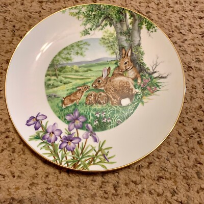 1983 Southern Forest Families EASTERN COTTONTAIL RABBIT Ltd Ed Plate 