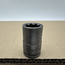 1930s 1/2" Dr. x 1/2" Size =CRAFTSMAN= Double Square Socket Circle H & 8 Pt USA