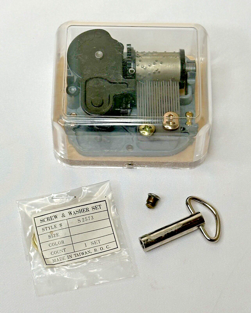 Sankyo Wind Up Plastic Transparent Wood Cased Music Box - SILENT NIGHT