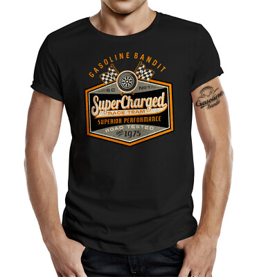 Biker T-Shirt Gasoline Bandit   Super charged Race Team 1975 S - 4XL