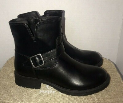 Cat & Jack Girls Alessandra Ankle Moto Boots Black Ankle Boots Youth Size 5 NWT