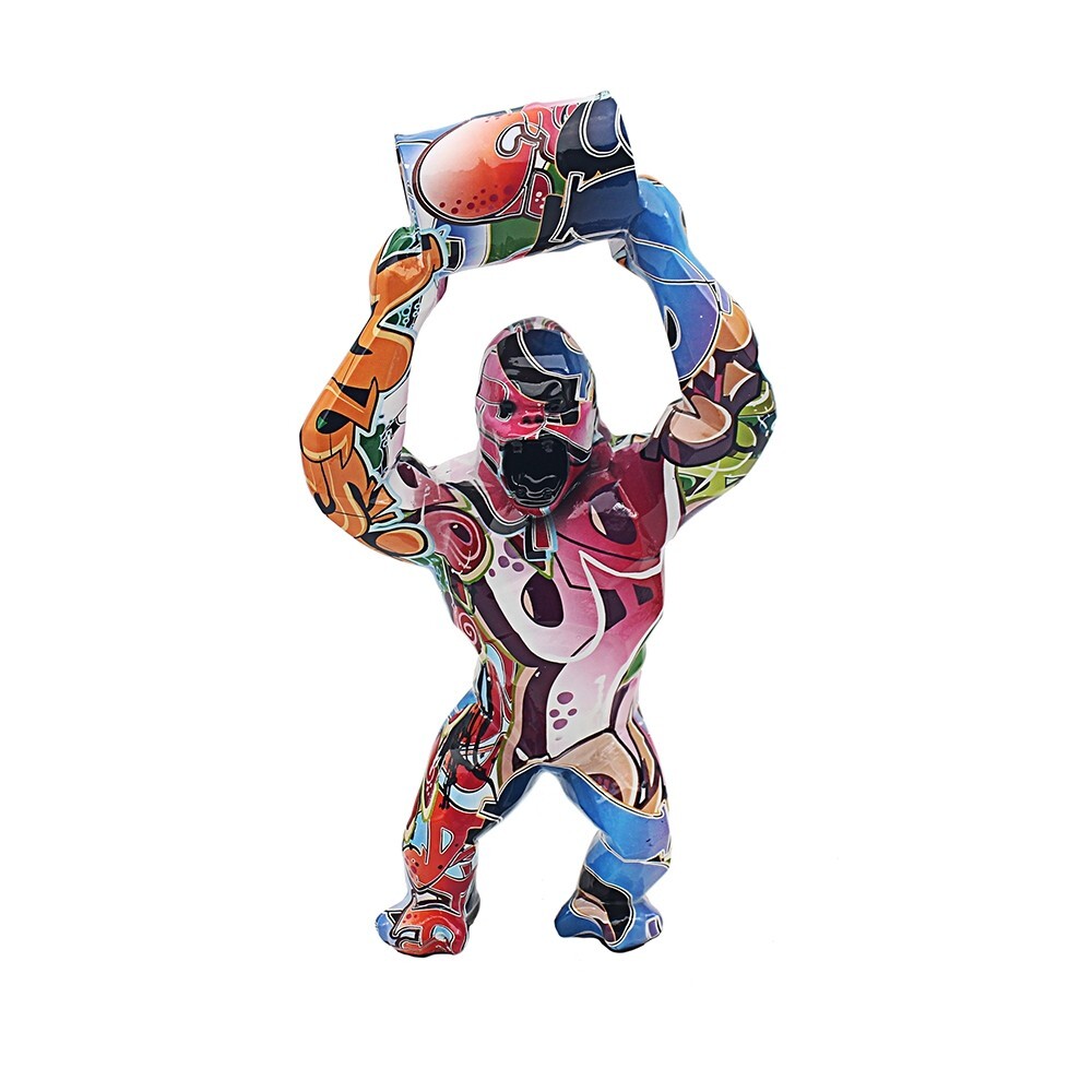 Gorilla Standing Graffiti Art Ornament Figurine