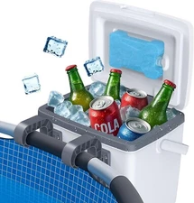 Poolside Cooler, 13L Insulated Cooler Hard Cooler with Ice Crystal Box