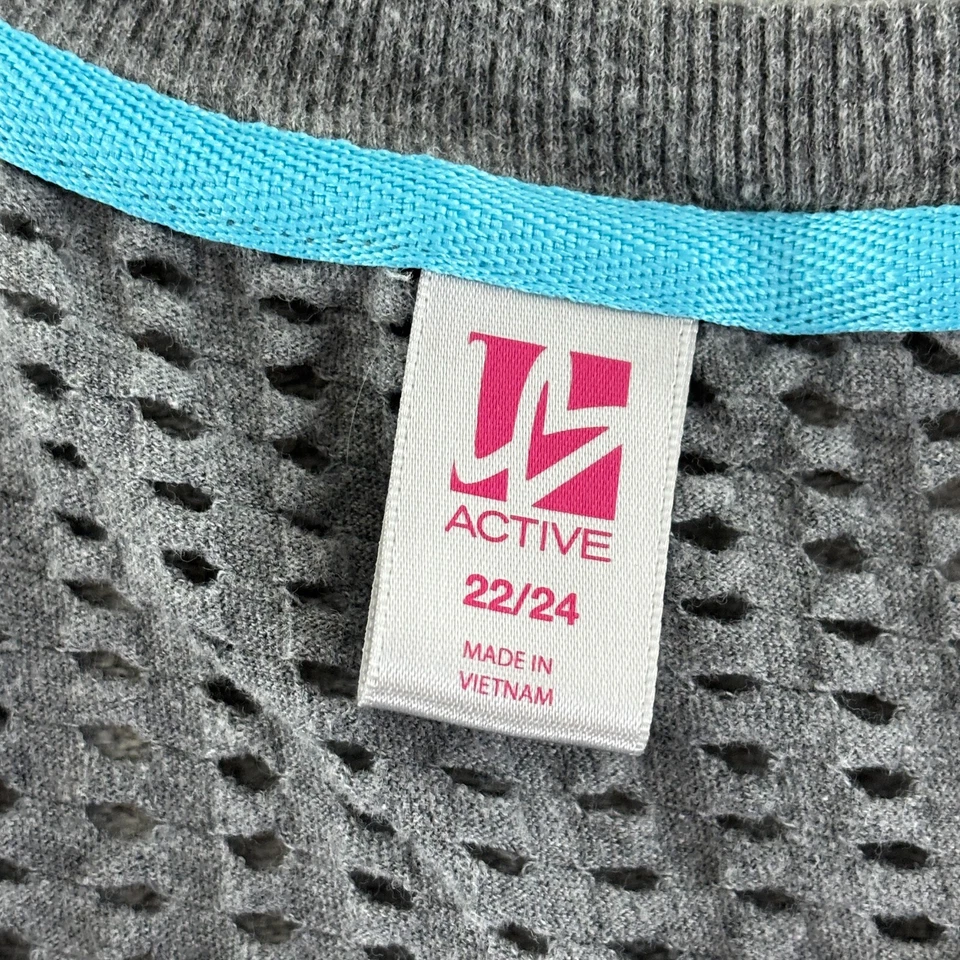 Sudadera Pullover Lane Bryant LB Active Malla 22/24 Gris Cuello Redondo Manga 3/4 Foto 3 de 4