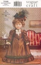1990's VOGUE Doll Historical Clothes Pattern 7098 Size 18" UNCUT