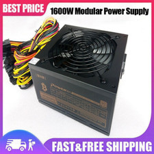 1600W Modular Power Supply For 6 GPU Eth Rig Ethereum Coin Mining Miner 90 Gold