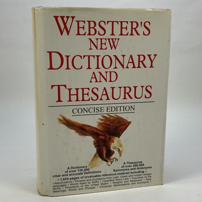 Webster s New Dictionary and Thesaurus Hardcover Book 1990 Concise Edition USA 