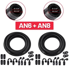6AN & 8AN 10FT 20FT CPE Braided Nylon Fuel Line Kit with Fuel Line Hose Fittings