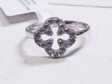 White Sapphire Rhodium Over Sterling Silver Ring 0.50ctw Sz 9