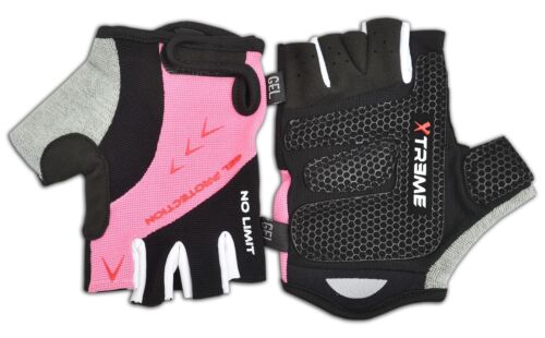 Sports Cycling Cycle Bike Riding Finger Less Palm Gel Padded Ladies Gloves - Afbeelding 1 van 3