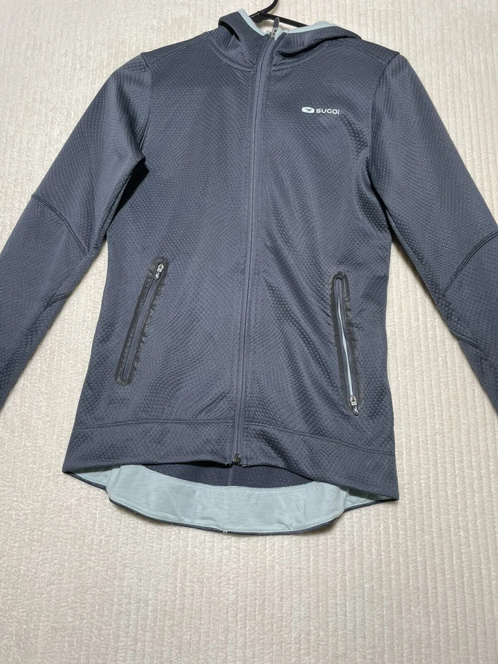 SUGOi Cycling Light Long Sleeve Pullover w/Hood XS Gray Activewear - Image 2 of 4