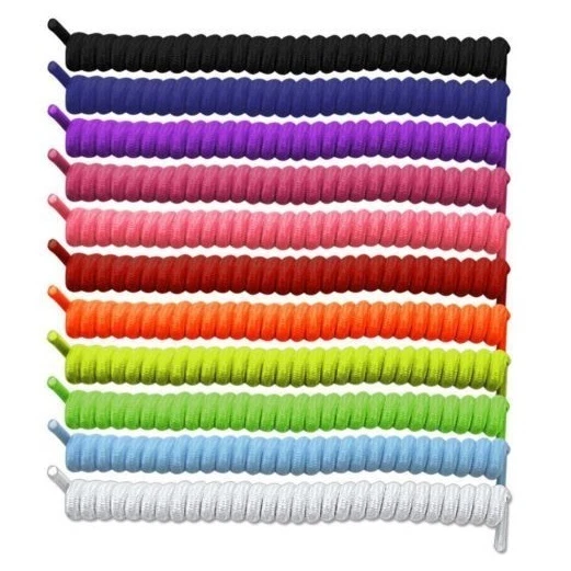 Elastic No Tie Curly Shoe Laces Coiler Elastic Twisty Unisex Fits Kid or Adult