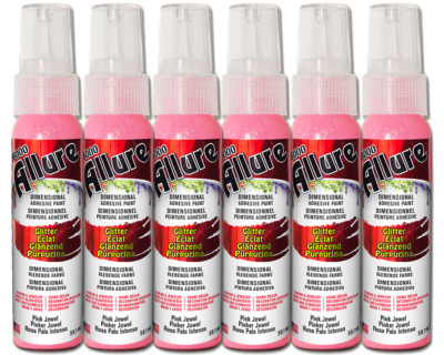 6 x Allure GLITTER Klebefarbe 59,1 ml 2 fl.oz. PINK EU1057090272