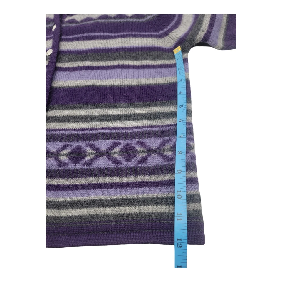 Vtg Karen Scott Sweater Women PS Wool Fair Isle Cardigan Grandmacore Holiday  - Image 3 of 4