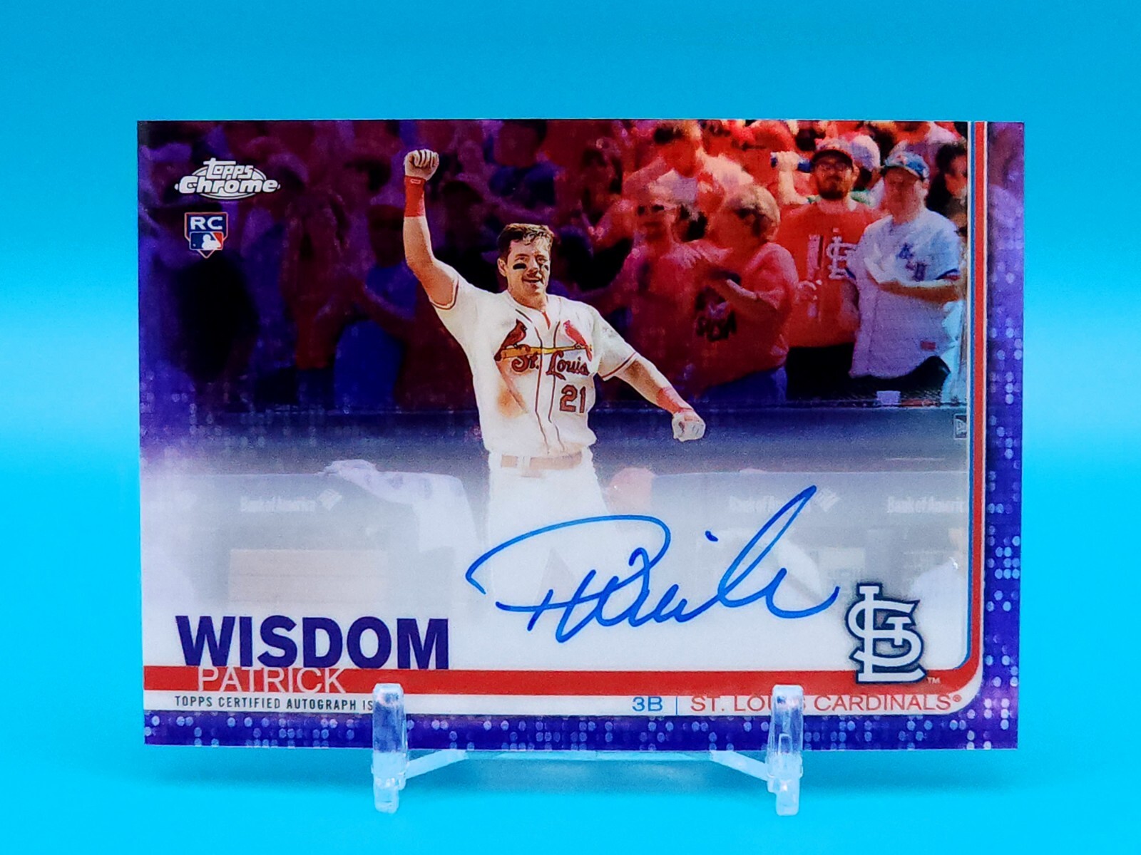 Patrick Wisdom 2019 Topps Chrome Rookie Autograph Purple Refractor /250
