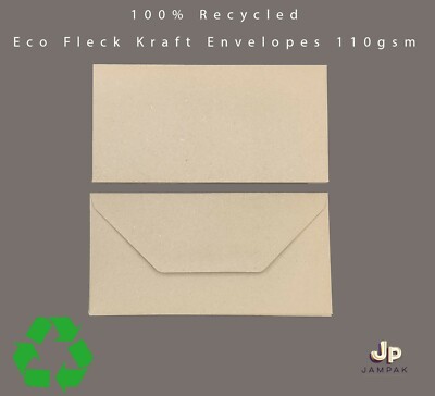 Brown Envelopes C5 C6 DL Square 110gsm Kraft Fleck Recycled Craft ECO ...