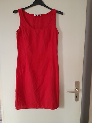leichtes Sommerkleid, Cassani, 100% Leinen. rot, Gr. 36, Nr. 32