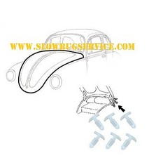 VW MAGGIOLONE BEETLE 1303 - GUARNIZIONE COFANO ANTERIORE +CLIPS FRONT HOOD SEAL