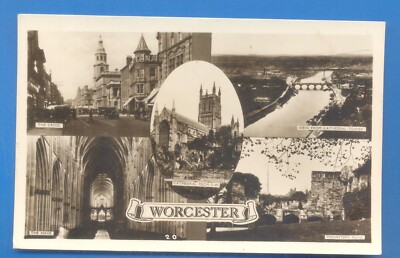 WORCESTER.ECHTE FOTOGRAFISCHE MEHRANSICHT POSTKARTE