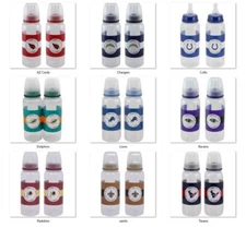 NFL 2-Pack 9 oz Baby Bottle Set by Baby Fanatic -Select- Team Below