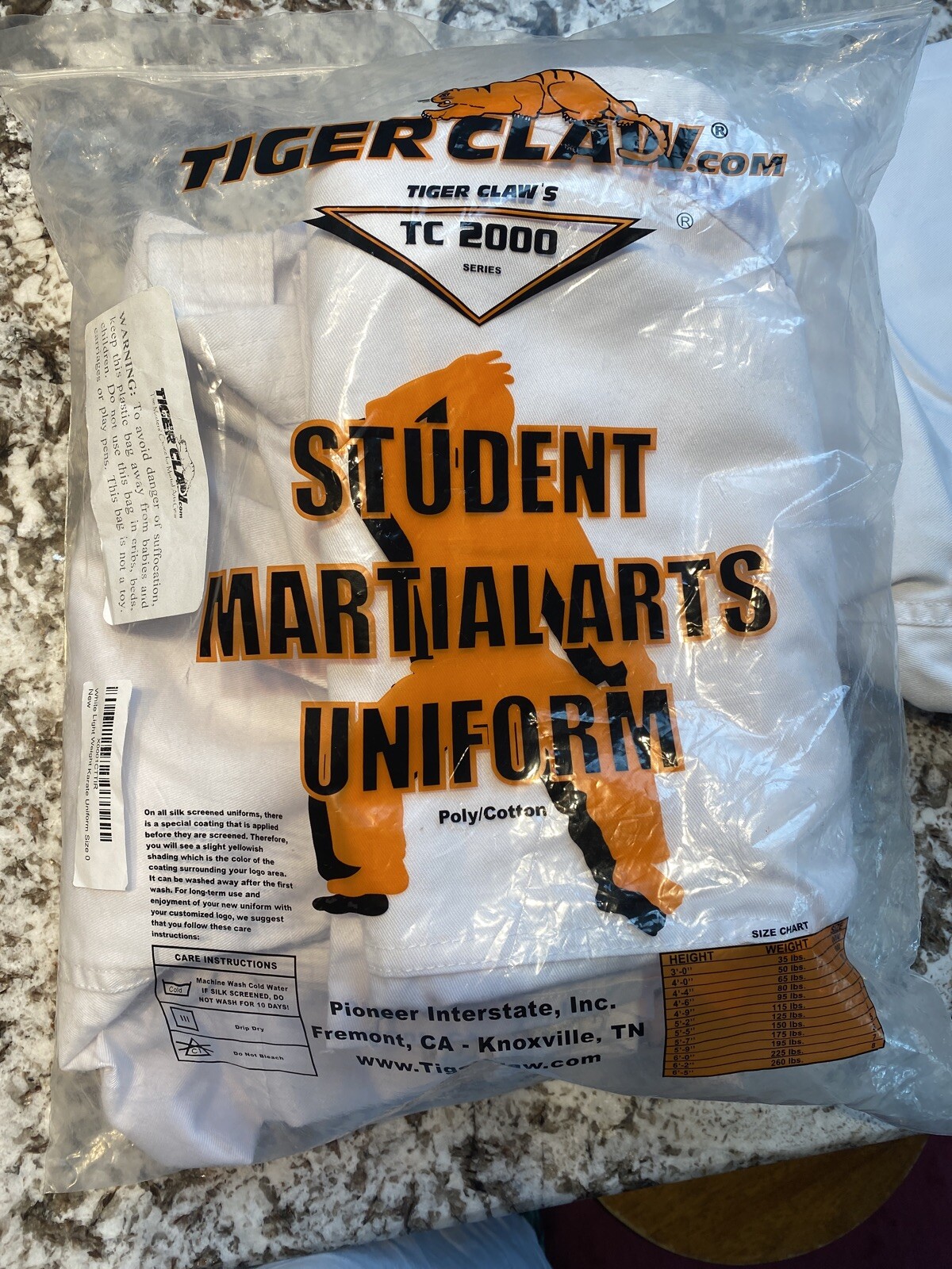 Tiger Claw Martial Arts Uniform Size 1 Gem