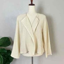 Masai Women's Size M Whitecap Majulitta Lightweight A-line Open Boucle Jacket