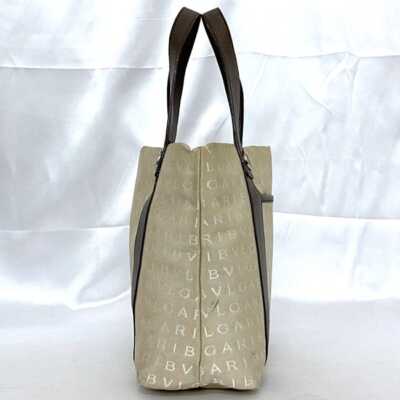 Bvlgari tote bag ec-21030 Beige Brown Logomania Pouch included