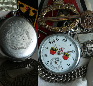 WATCH GERMAN WW2 WII U Boat U 554 24.Flot. Kriegsmarine Navy SIDUNA Pocket Watch