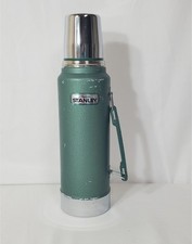 Vintage Stanley Aladdin Vacuum Bottle Thermos A-944DH 1 Quart Green Made in USA