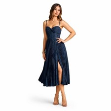Azazie Annie Pleated Midi Dress Women's Size 12 Formal