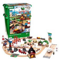 BRIO World Railway World Deluxe Set - 106-Piece FSC-Certified Wood and Access...