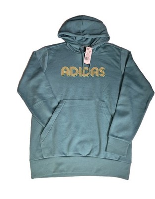 Adidas NWT Men's  Essentials Evolution Linear Hoodie  Powder Teal  Size LT, 3XL