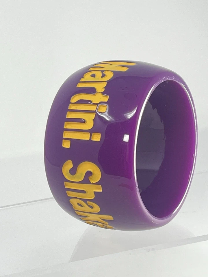 Brazalete Brazalete "Vodka Martini, Agitado, No Agitado" Enorme Grueso Lucite