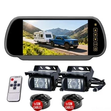 7''  Monitor Backup Camera Kit System Back Reverse Night Vision For Truck RV Suv