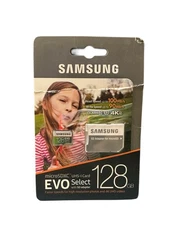 SAMSUNG 128GB 100MB/s MicroSDXC EVO Select Memory Card with Full-Size Adapter