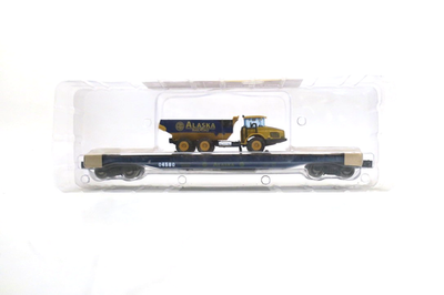 #ad Menards O Scale ALASKA LONG FLATCAR W DUMP TRUCK 14 ¾quot; 279 3074 NEW $37.99