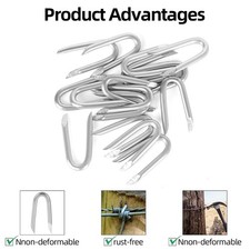 Mellewell 2 Inch Steel Wire Fencing Staples, Galvanized U M3.8 x 50mm, Silver