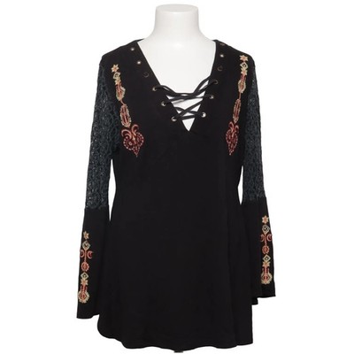 Bodyflirt Boutique, Top, Größe: 44/46, Schwarz/Mehrfarbig, Elasthan/Viskose #830