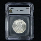 1963 Franklin Silver Half Dollar 50C ICG MS63 Uncirculated Fifty Cents